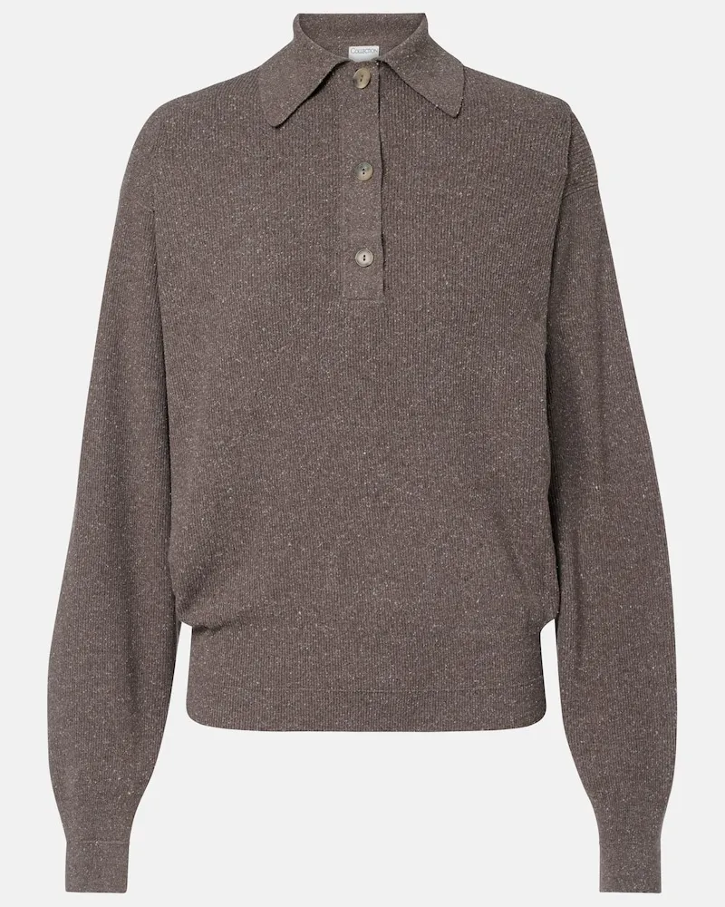 Calvin Klein Polohemd Helga aus Seide Braun