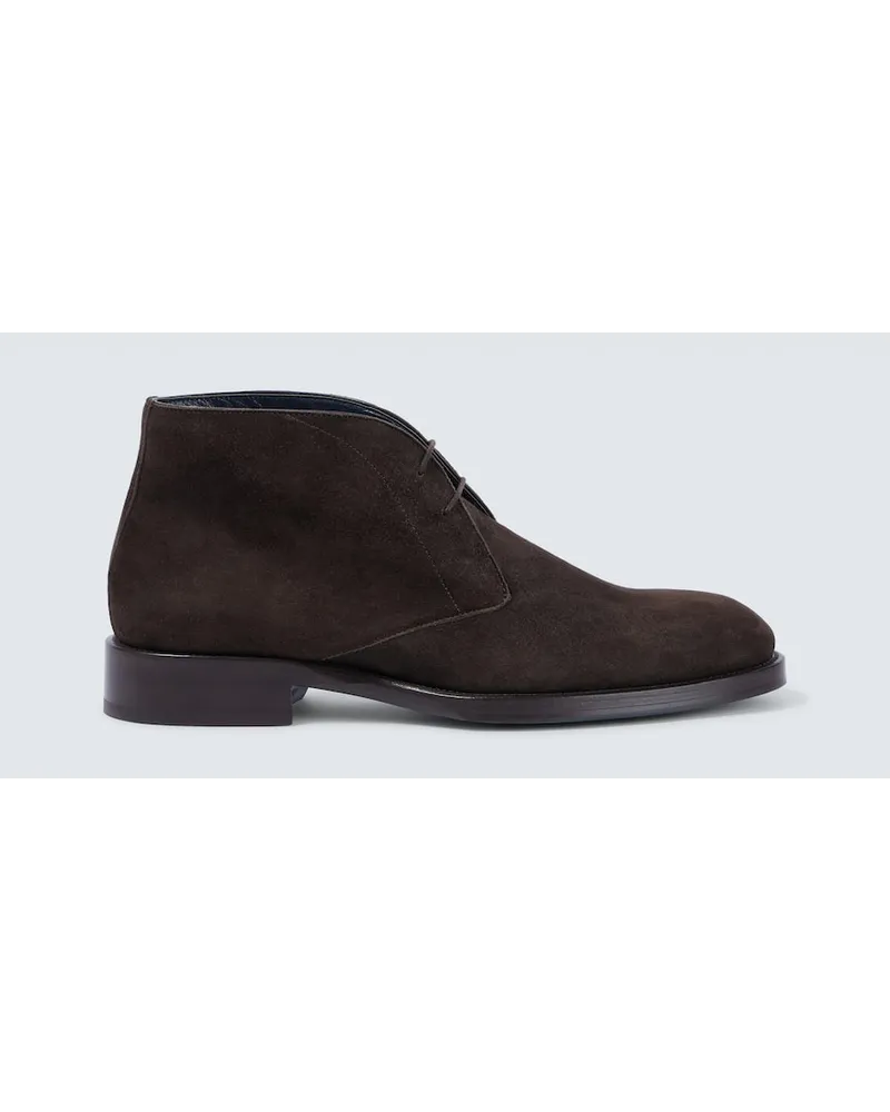 Brioni Desert Boots aus Veloursleder Braun