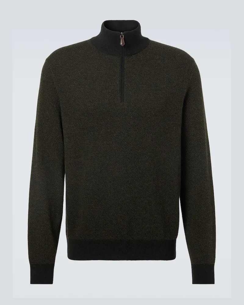 Loro Piana Pullover Roadster aus Kaschmir Grün