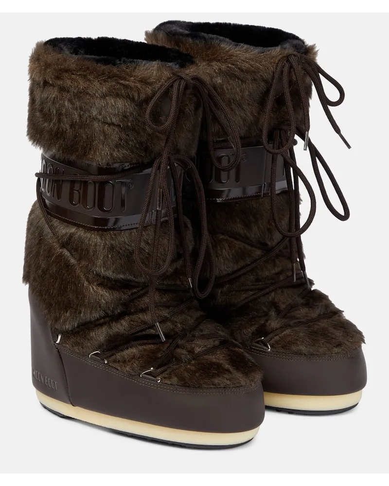 Moon Boot Schneestiefel Icon mit Faux Fur Braun