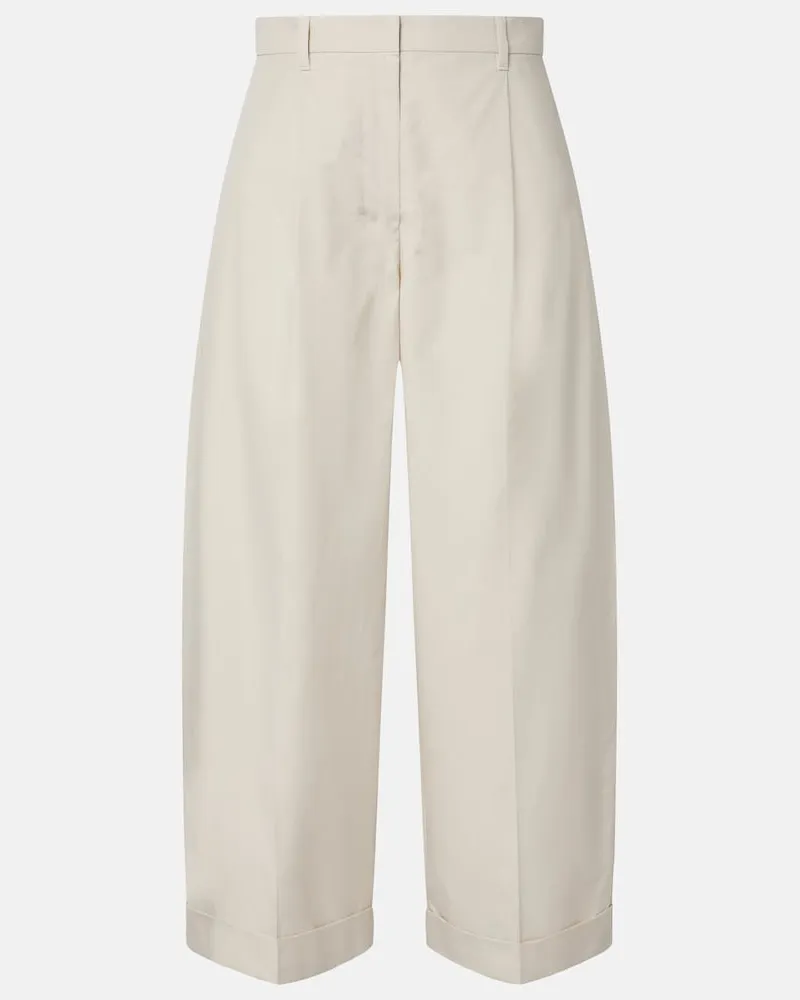 Max Mara Weite Hose Danza aus Baumwolle Beige