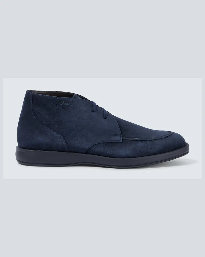 Brioni Desert Boots Journey aus Veloursleder Blau