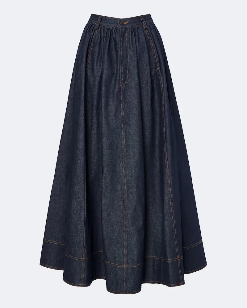 Jean Paul Gaultier Maxirock aus Denim Blau