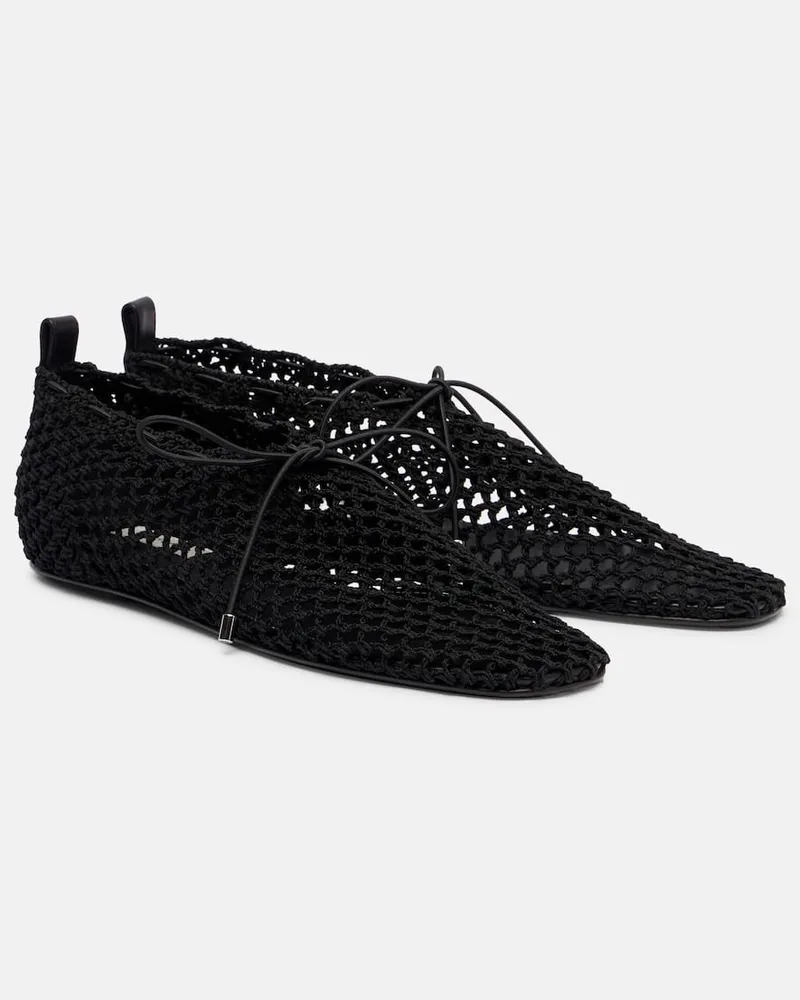 Totême Ballerinas aus Häkelstrick Schwarz