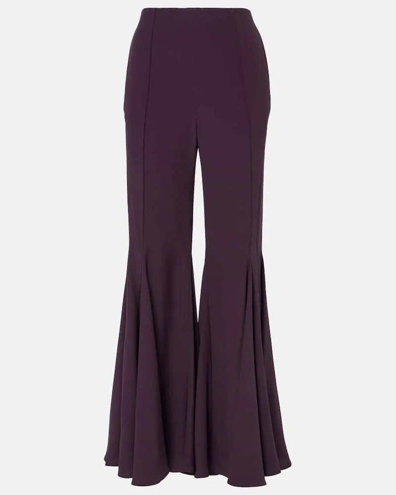 Chloé Chloé Cropped-Schlaghose aus Satin Violett