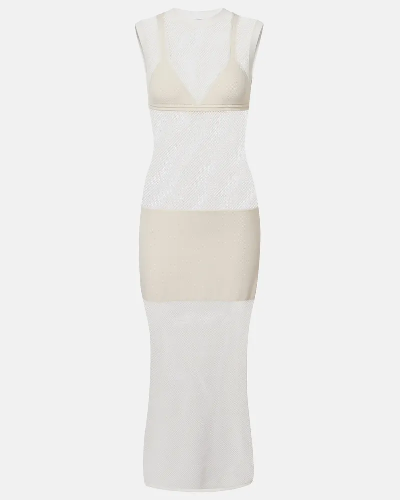 Stella McCartney Maxikleid aus Häkelstrick Weiß