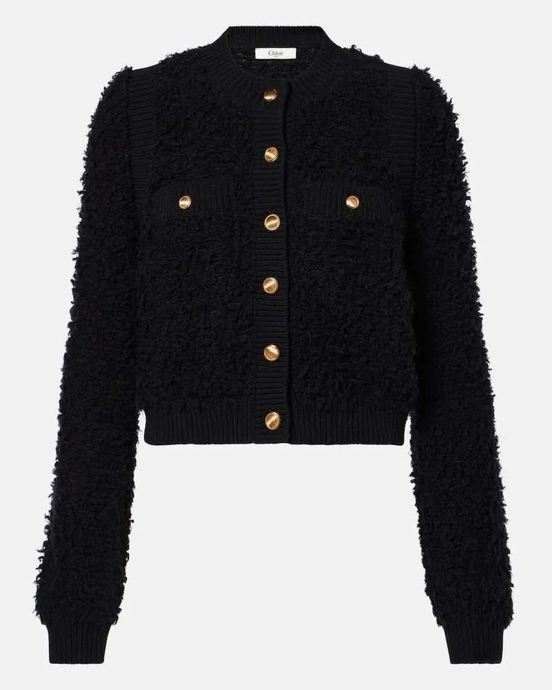 Chloé Chloé Cropped-Jacke aus Tweed Schwarz
