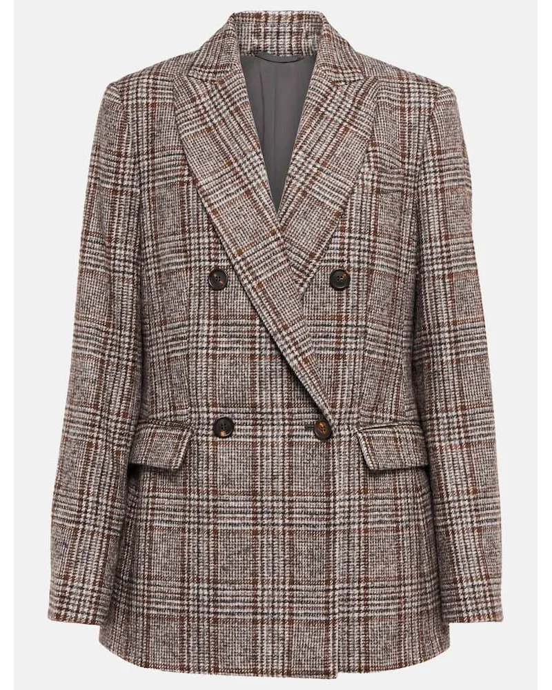 Brunello Cucinelli Blazer aus einem Wollgemisch Braun