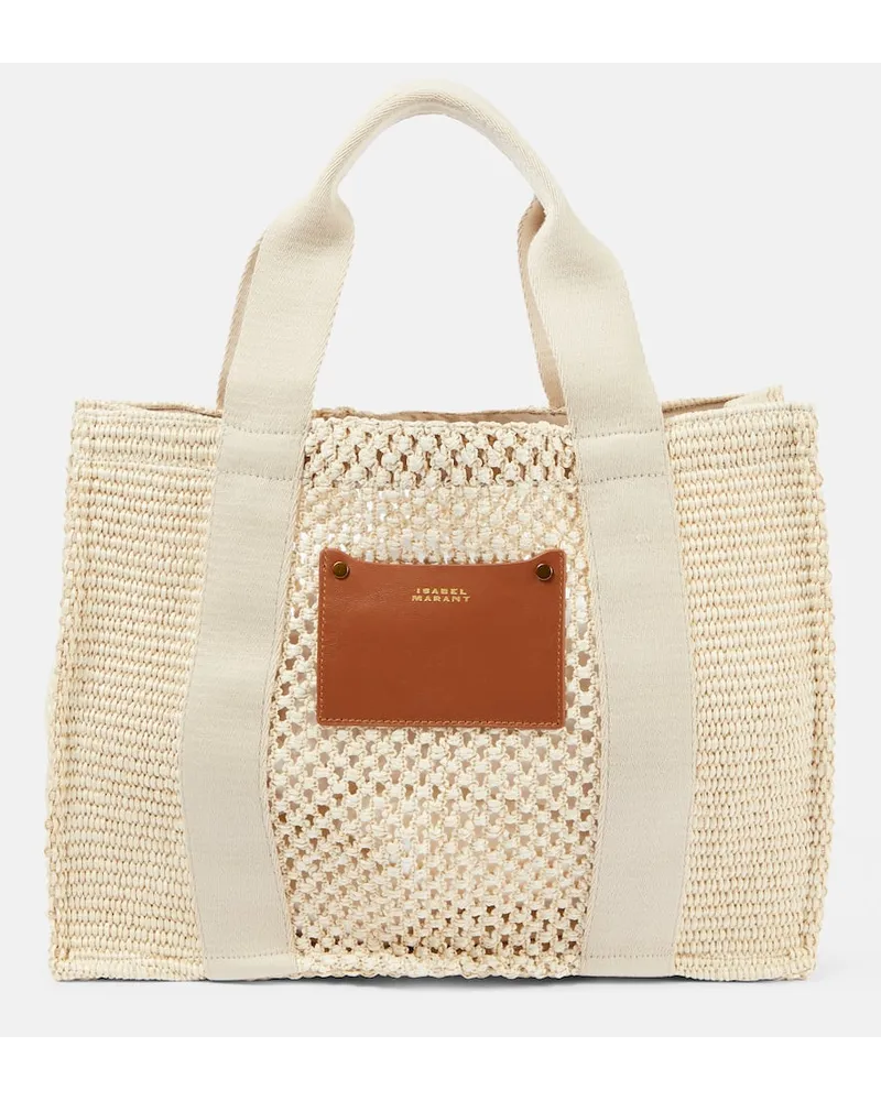 Isabel Marant Tote Aruba Medium mit Leder Beige