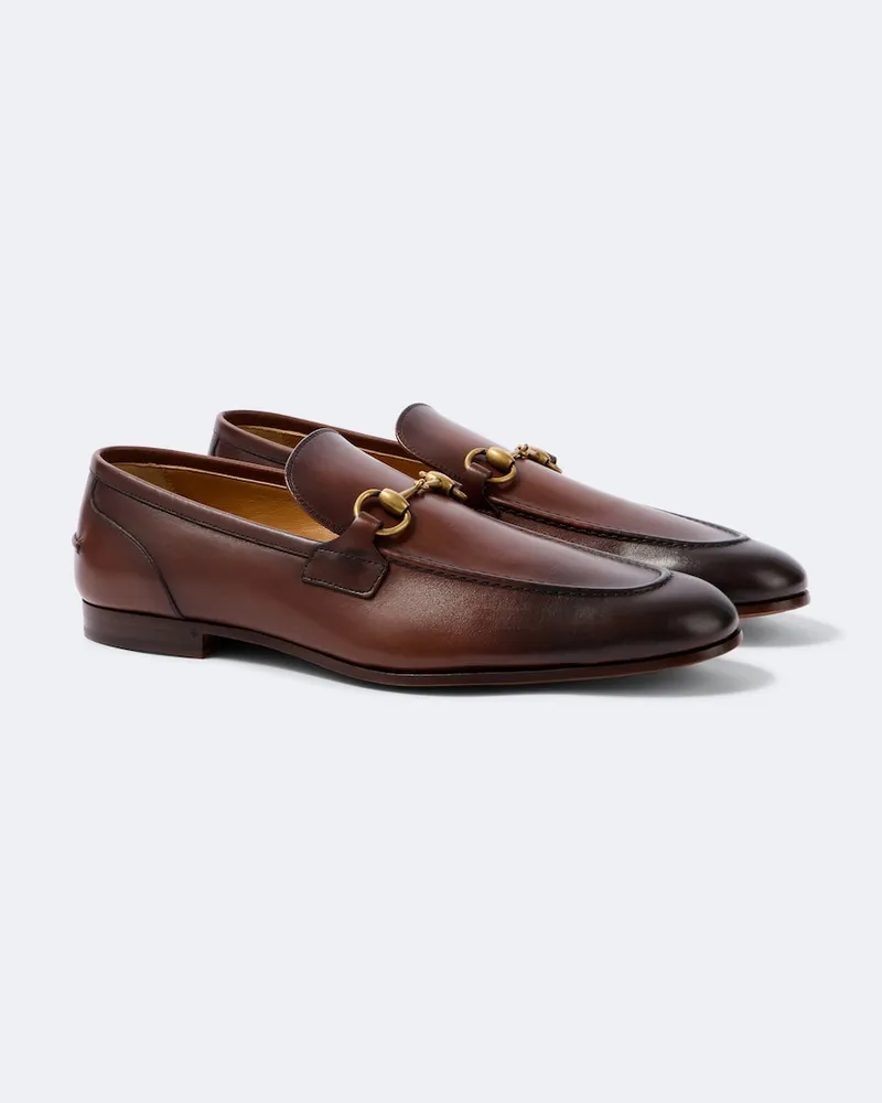 Gucci Loafers Gucci Jordaan aus Leder Braun