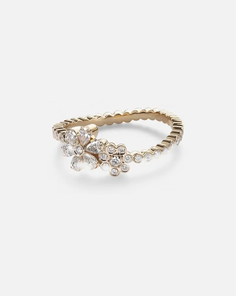 Sophie Bille Brahe Ring Cosmos Fleur aus 18kt Gelbgold mit Diamanten Gold
