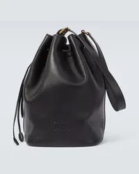 Miu Miu Bucket-Bag aus Leder Schwarz