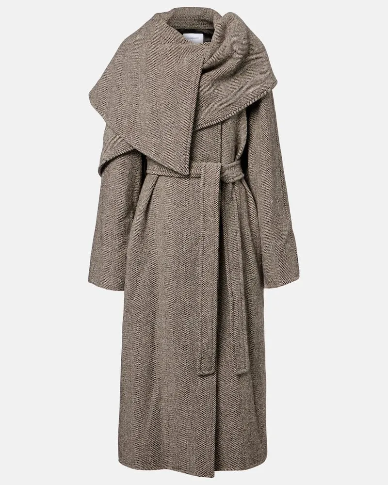 Ferragamo Mantel aus Wolle und Baumwolle Braun