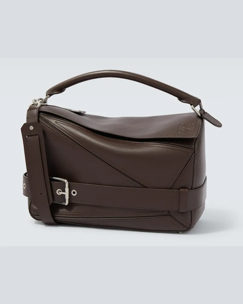Loewe Tote Bag Puzzle Biker Large aus Leder Braun