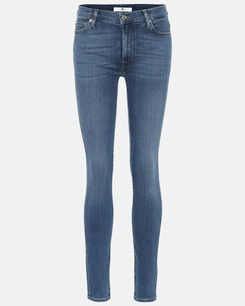 7 for all mankind High-Rise Jeans The Skinny Blau