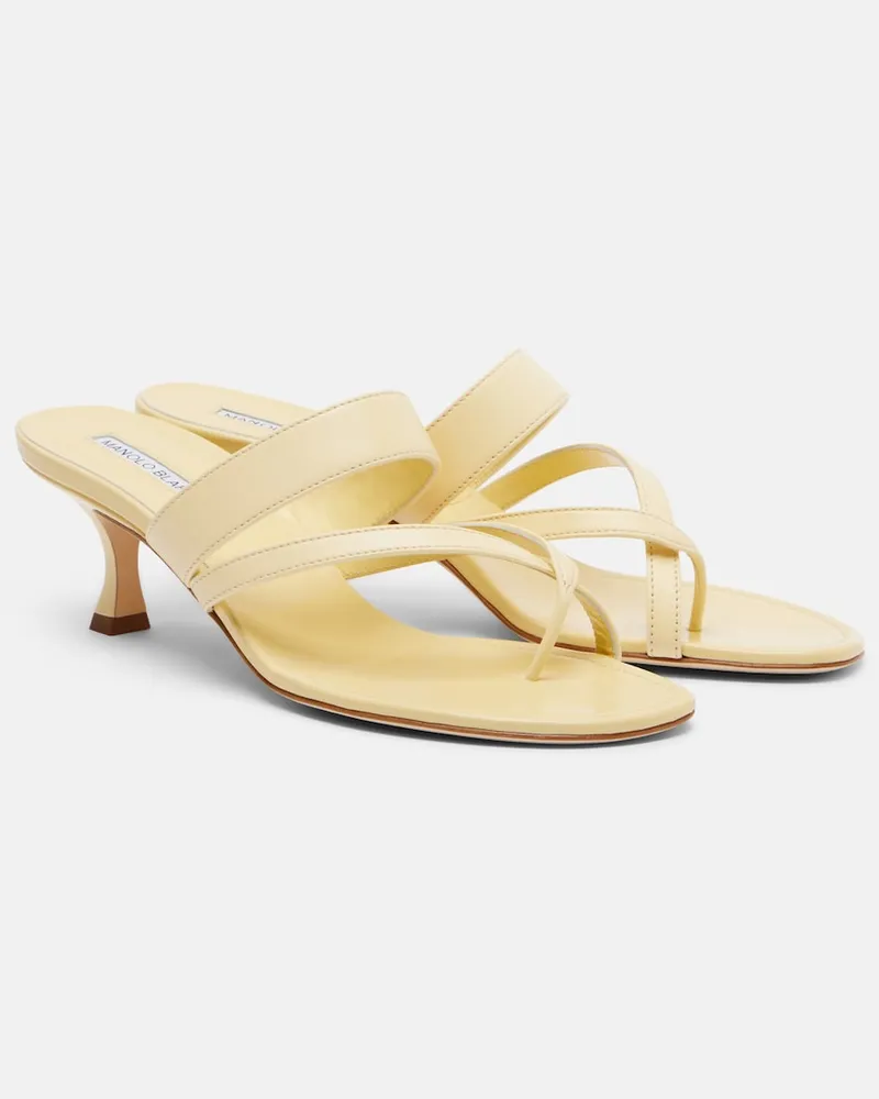 Manolo Blahnik Sandalen Susa aus Leder Gelb