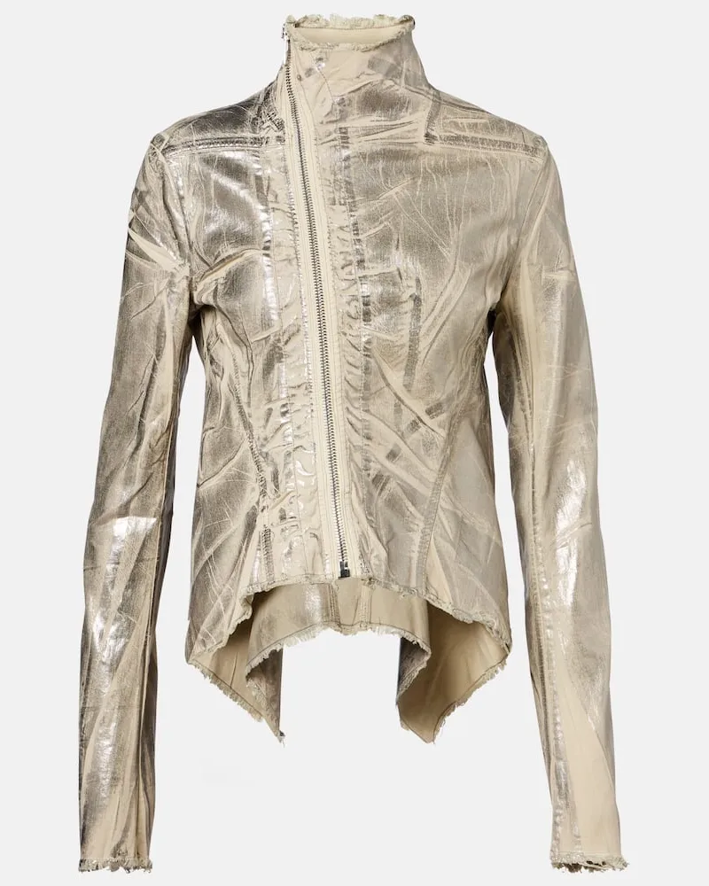 Rick Owens Beschichtete Jacke Naska Gary aus Denim Beige