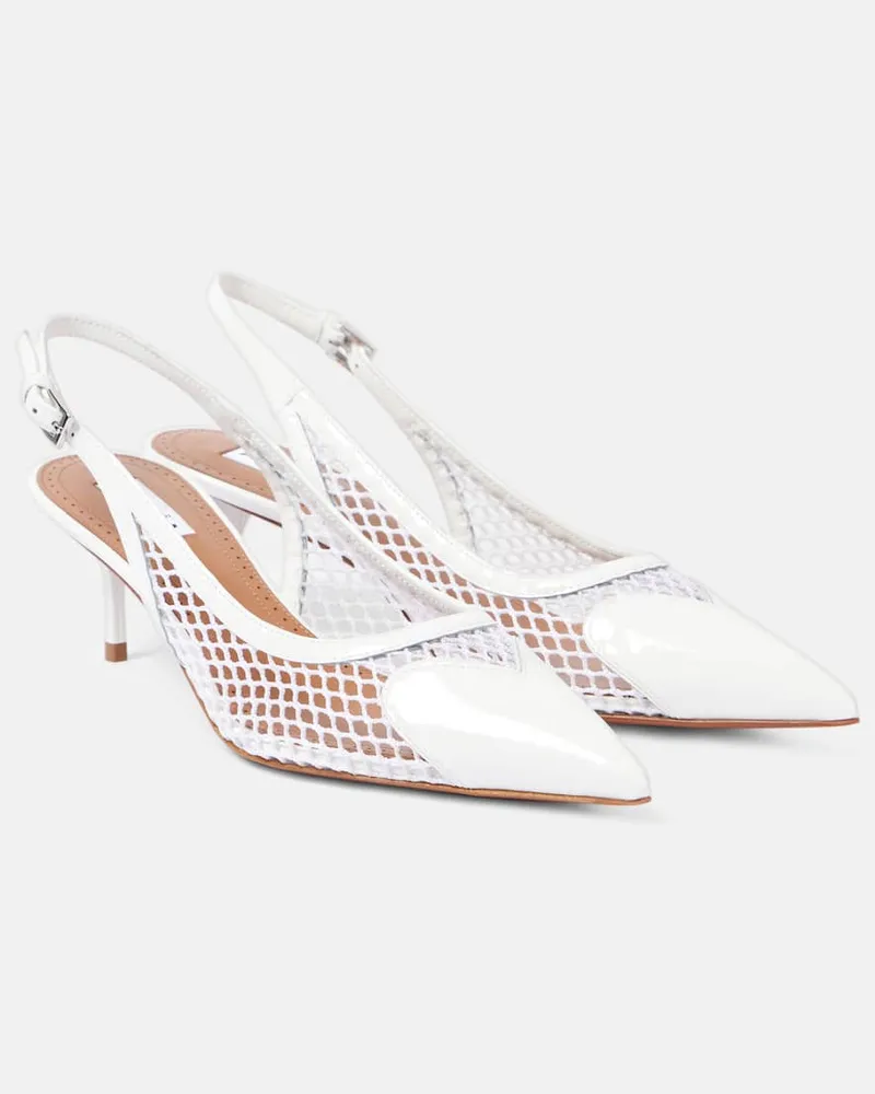 Alaïa Alaïa Slingback-Pumps Le Cœur mit Lackleder Weiß