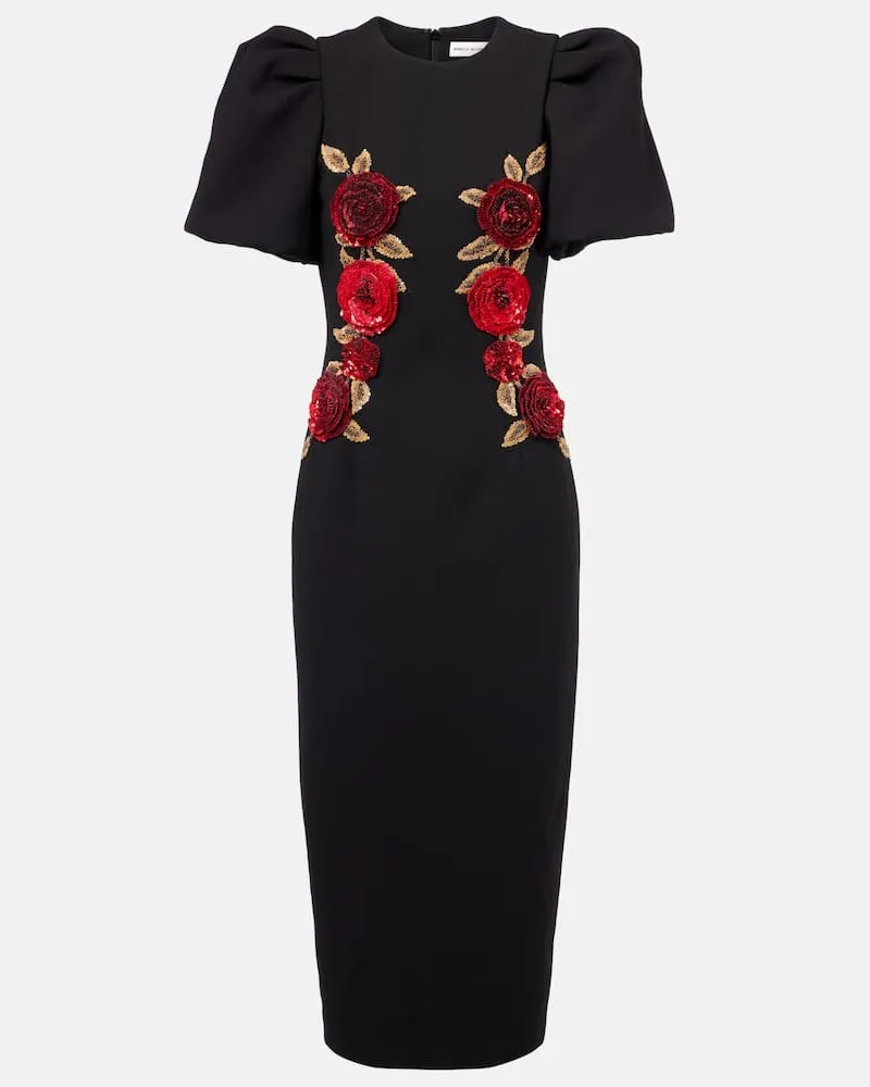 Rebecca Vallance Midikleid Rosette mit Pailletten Schwarz