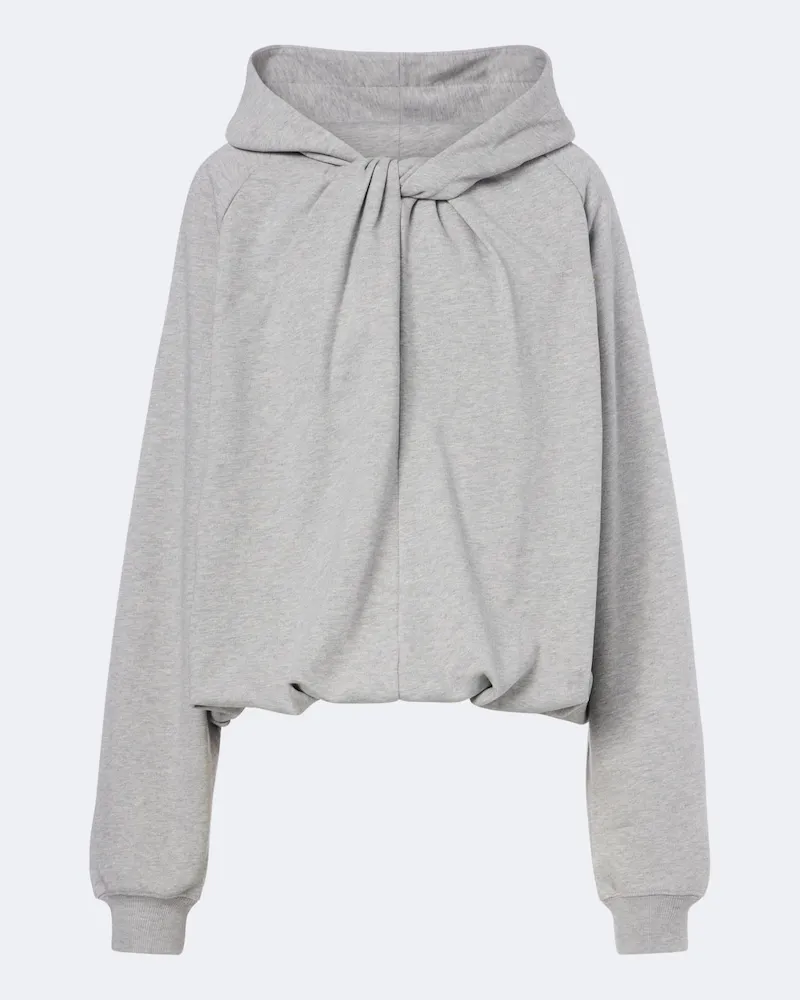 Dries van Noten Hoodie aus Baumwoll-Jersey Grau