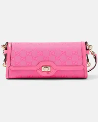 Gucci Schultertasche GG Small mit Leder Pink