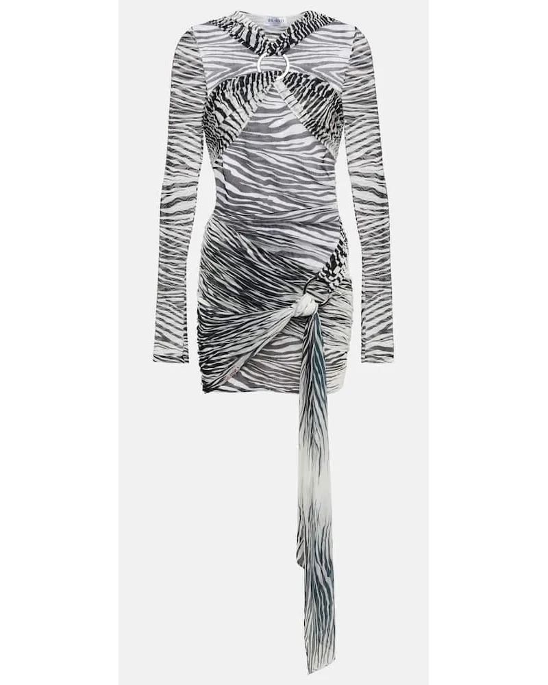 ATTICO Bedrucktes Minikleid Fran Schwarz