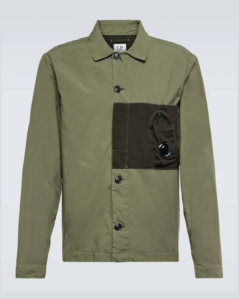 C.P. Company Hemdjacke Popeline aus Baumwolle Grün