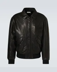 Saint Laurent Bomberjacke aus Leder Schwarz