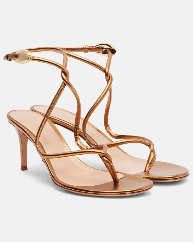 Gianvito Rossi Sandalen Jungle Mamba 70 aus Metallic-Leder Gold