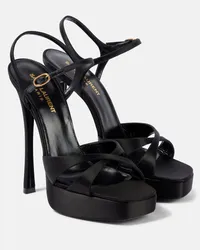 Saint Laurent Plateausandalen Debbie aus Crepe Schwarz