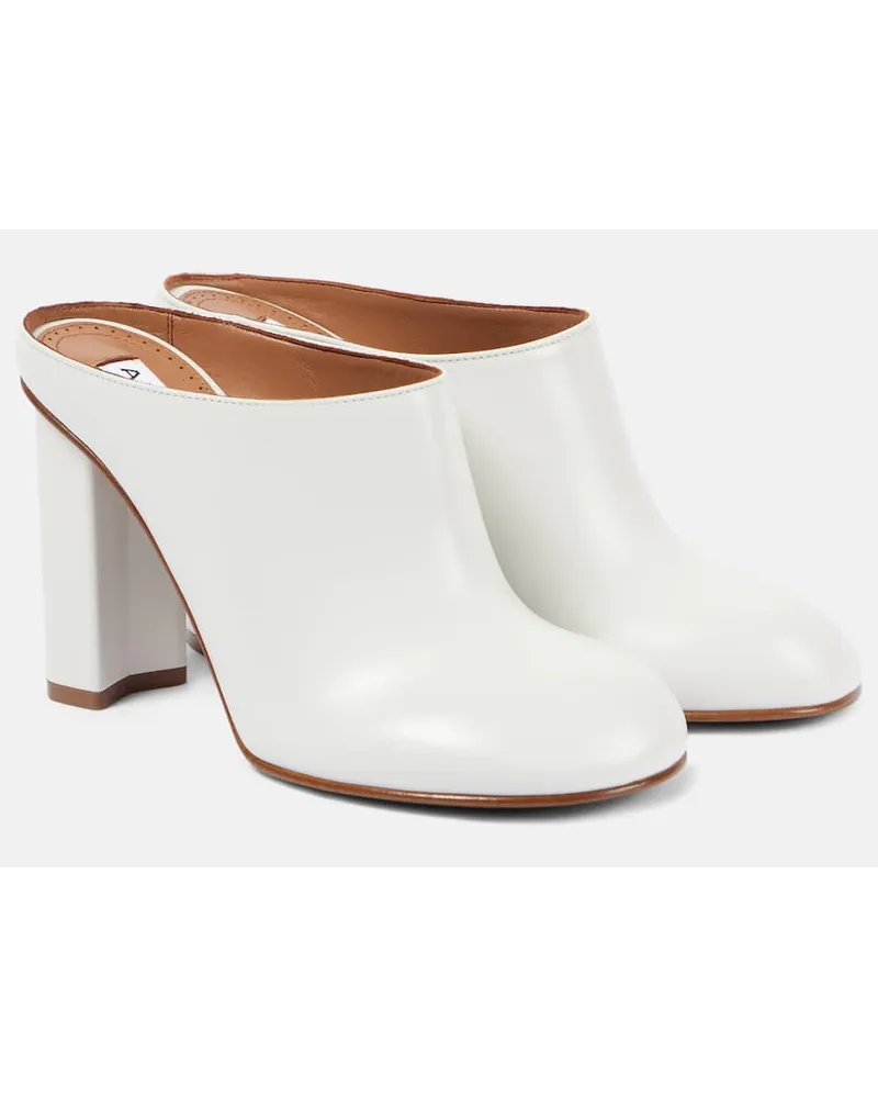 Alaïa Alaia Mules Babylone aus Leder Weiss