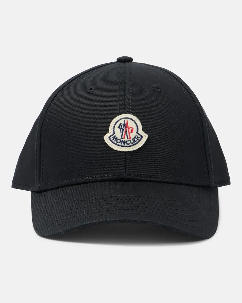 Moncler Baseballcap aus Baumwolle Schwarz