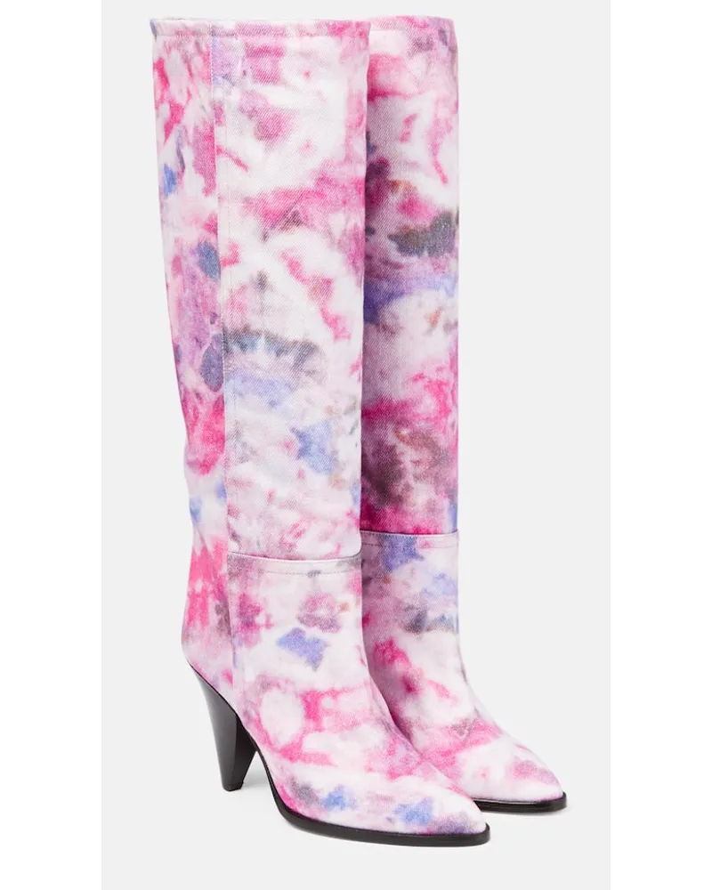 Isabel Marant Bedruckte Stiefel Ririo aus Leder Multicolor