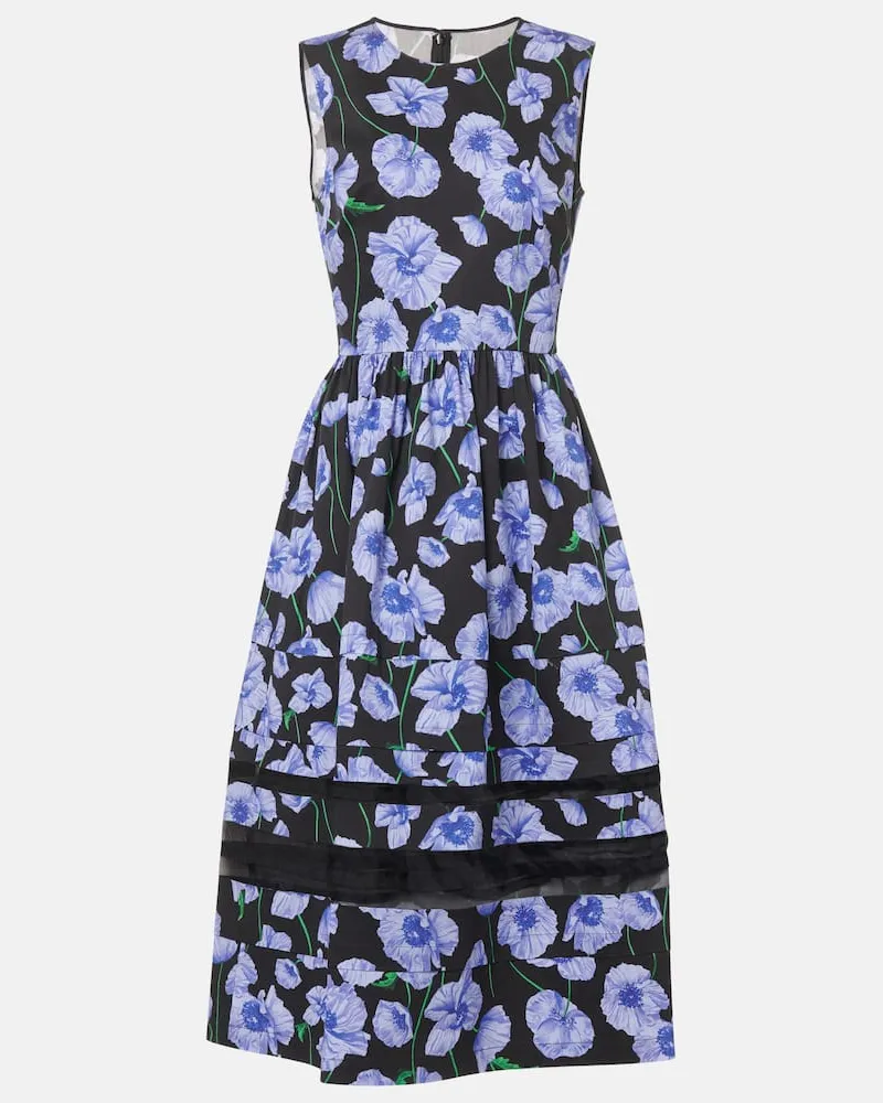 Carolina Herrera New York Midikleid aus einem Baumwollgemisch Multicolor