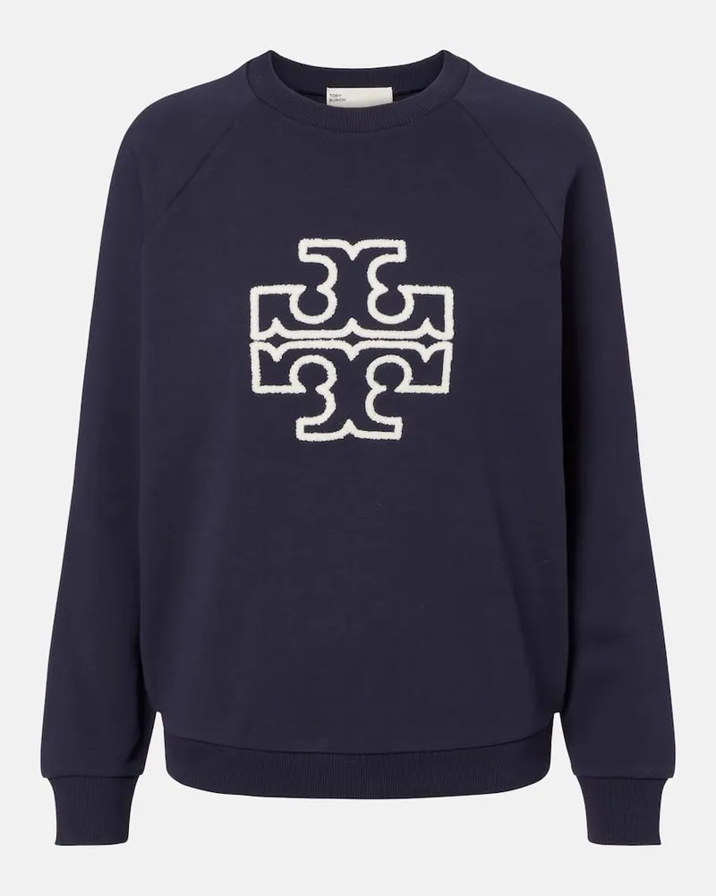 Tory Burch Sweatshirt aus Baumwoll-Jersey Blau