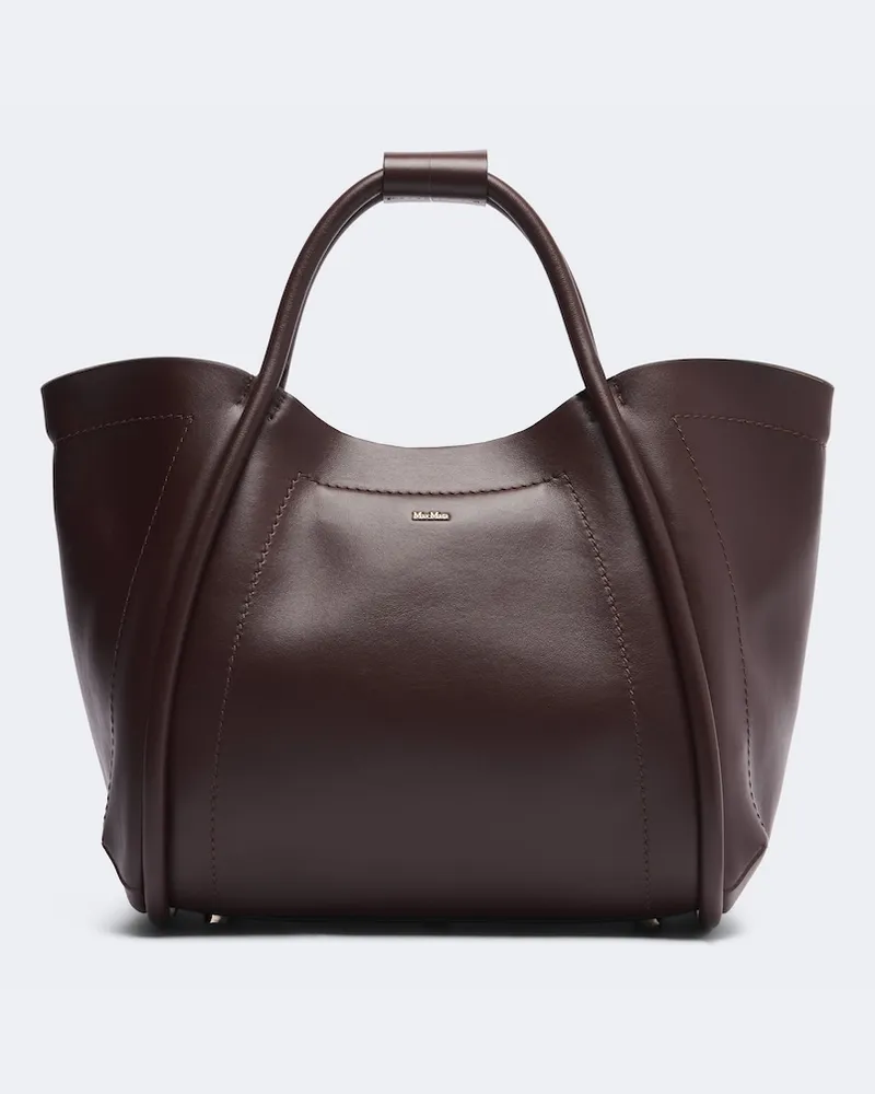 Max Mara Henkeltasche Medium aus Leder Braun