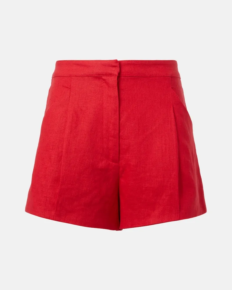 Posse High-Rise Shorts Rosalie aus Leinen Rot