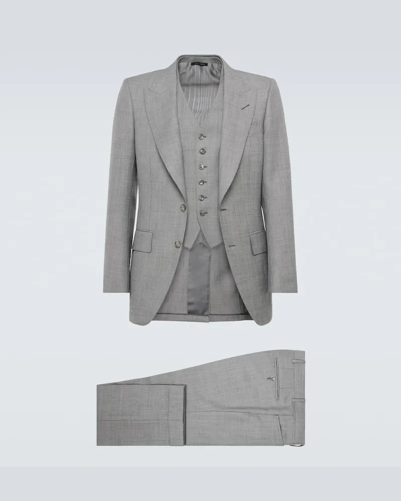 Tom Ford Anzug Dyllan aus Wolle, Mohair und Seide Grau