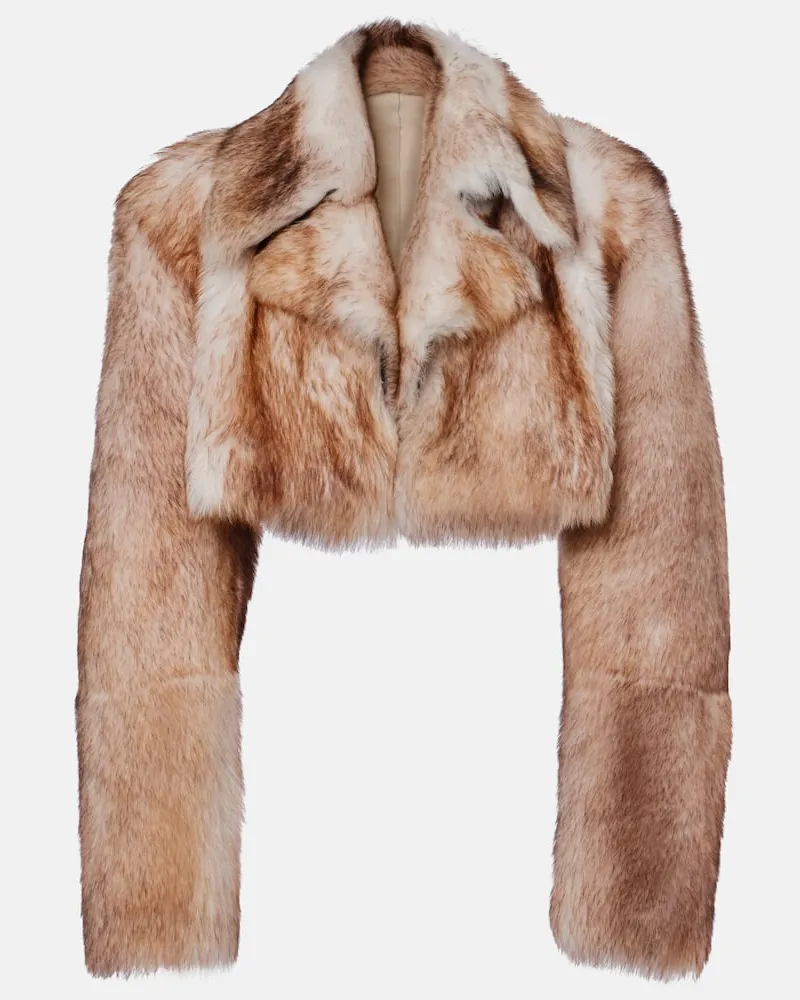 KHAITE Cropped-Jacke Stallone aus Shearling Beige