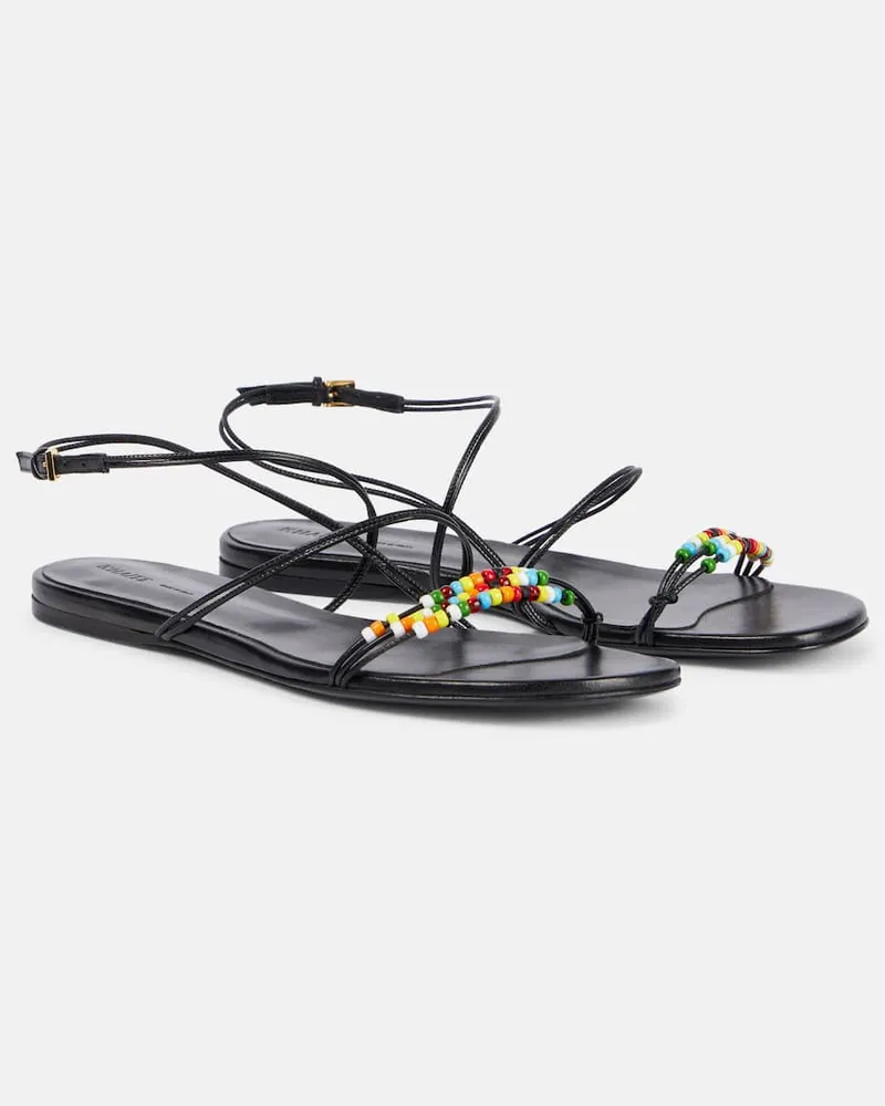 KHAITE Verzierte Sandalen Loop aus Leder Schwarz