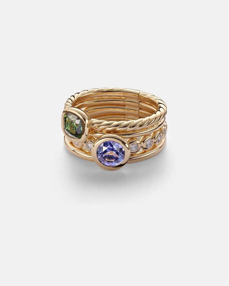 David Yurman Ring DY Mercer® aus 18kt Gelbgold mit Edelsteinen Gold