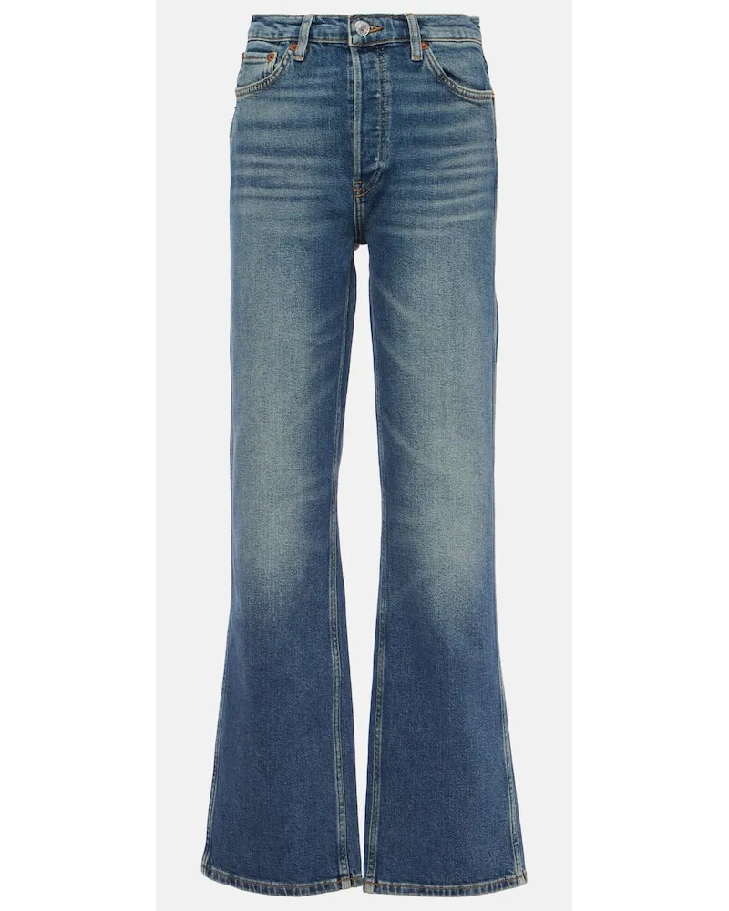 RE/DONE High-Rise Straight Jeans 90s Blau