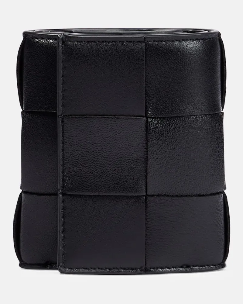 Bottega Veneta Portemonnaie Intreccio aus Leder Schwarz