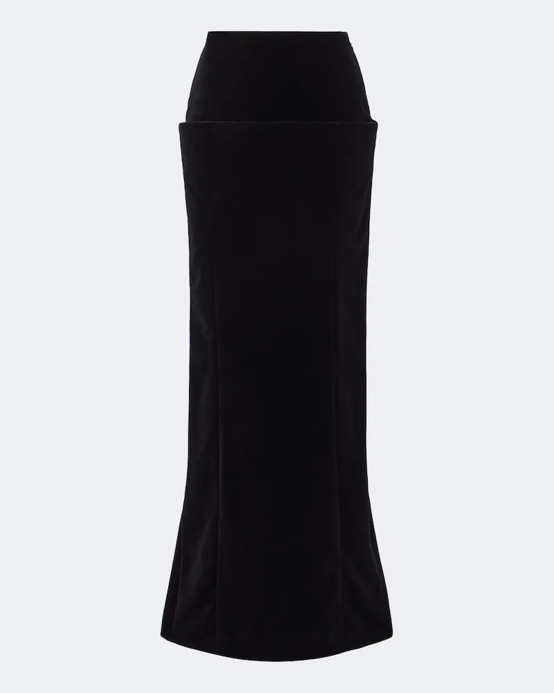 Alaïa Alaïa Maxirock aus Baumwollsamt Schwarz