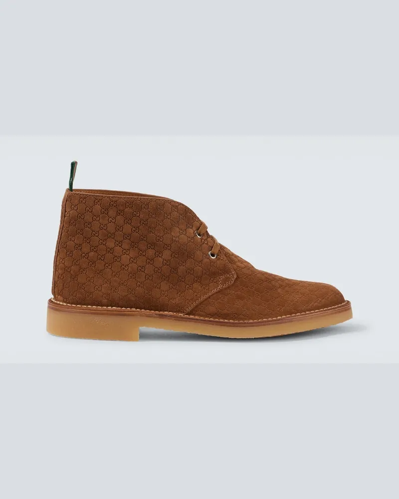 Gucci Desert Boots GG aus Veloursleder Braun