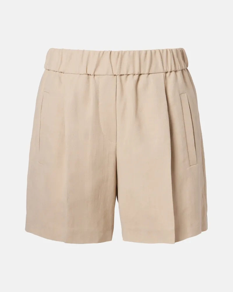 Brunello Cucinelli High-Rise Bermuda-Shorts Beige