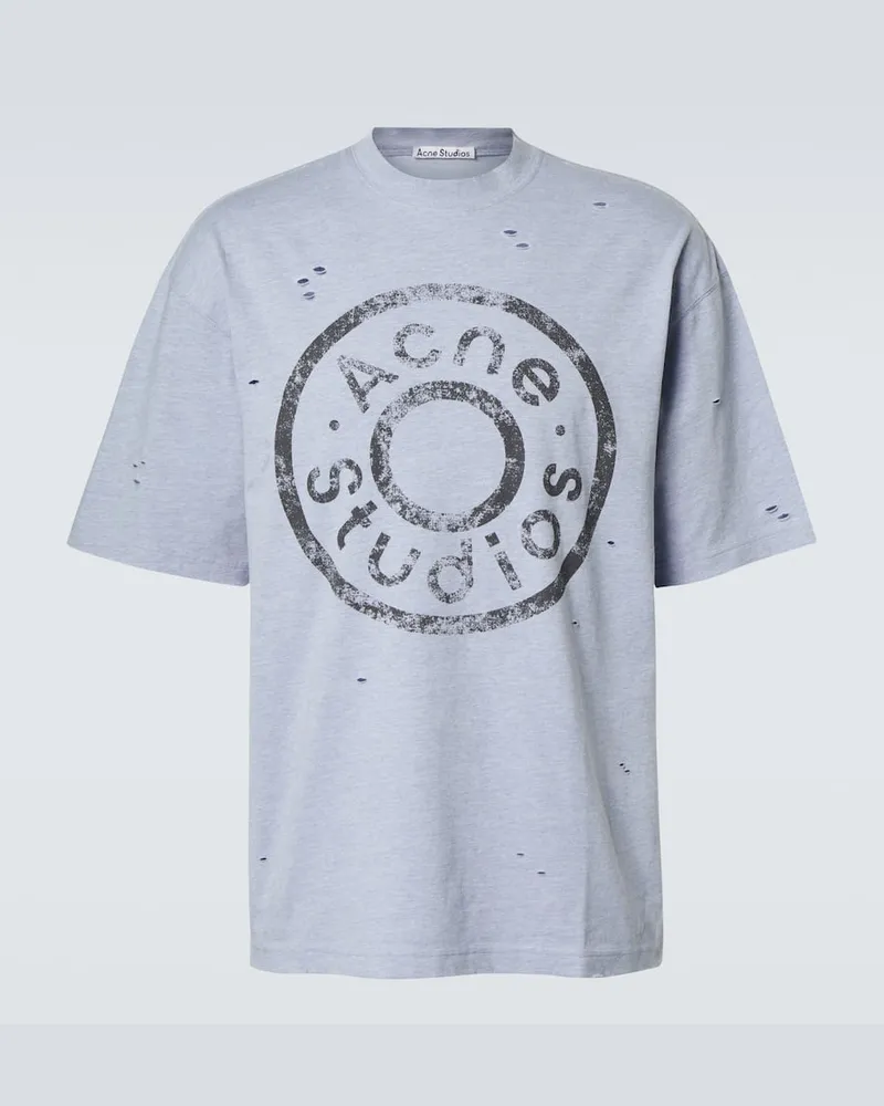 Acne Studios T-Shirt aus einem Baumwollgemisch Blau