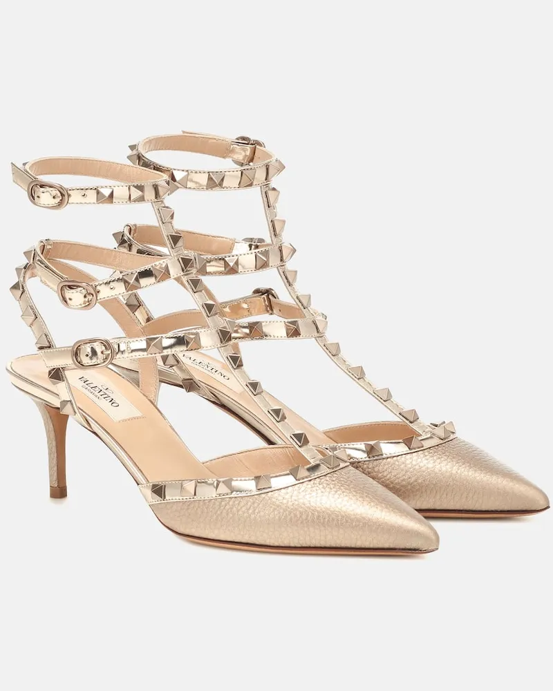 Valentino Garavani Pumps Rockstud 70 aus Metallic-Leder Gold