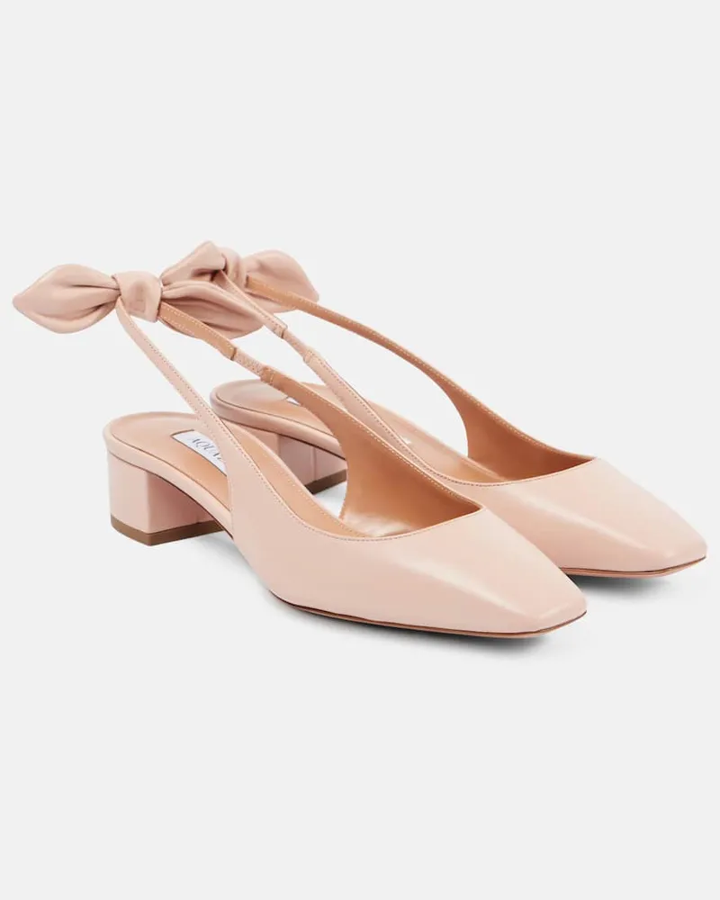 Aquazzura Slingback-Pumps Very Bow Tie 35 aus Leder Rosa