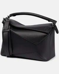 Loewe Tote Puzzle Edge Medium aus Leder Schwarz